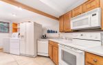 Lower level kitchen gives you extra storage and cooking space